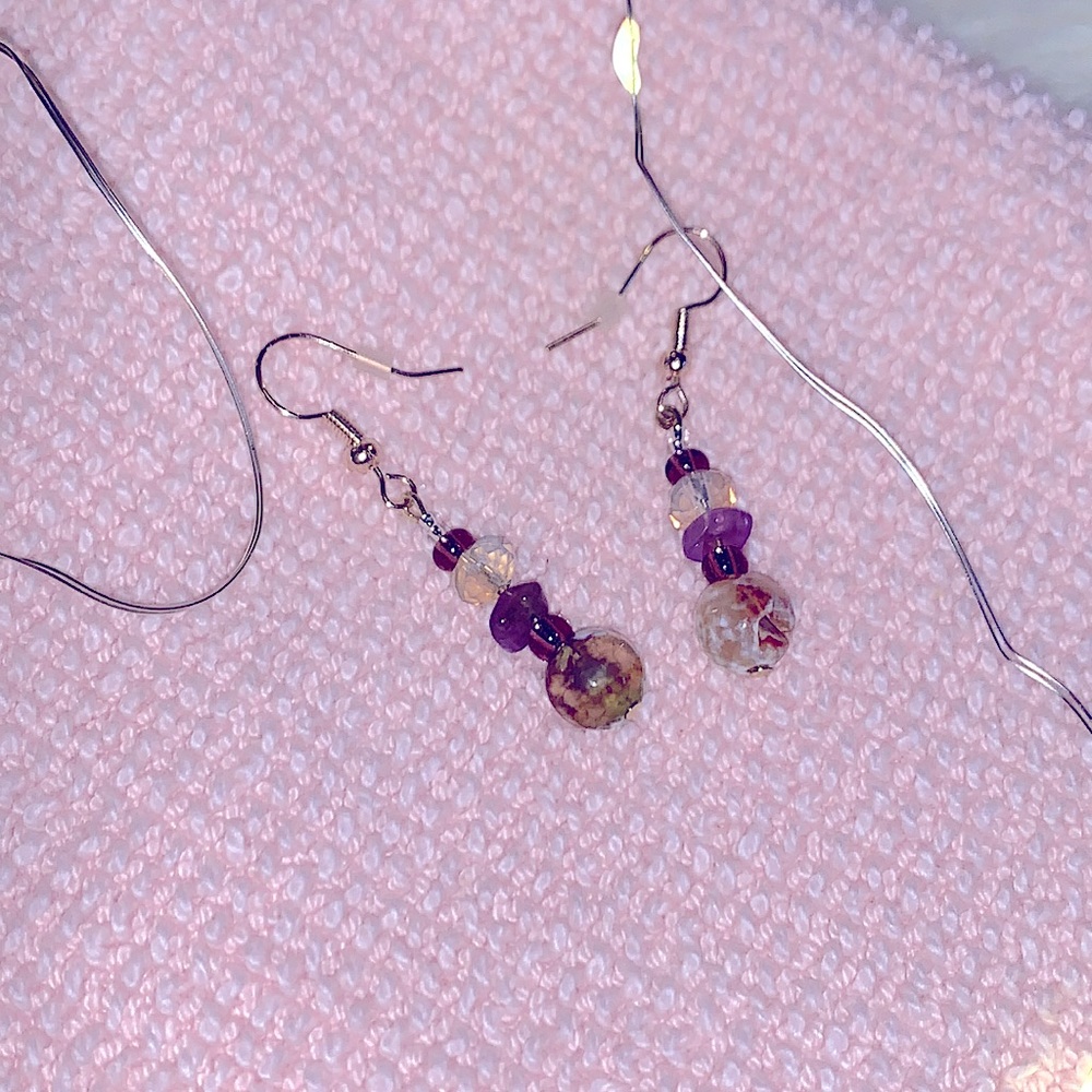 New Beautifully Handcrafted Beaded Dangle Earrings w/Natural Healing Properties - Picture 8 of 13